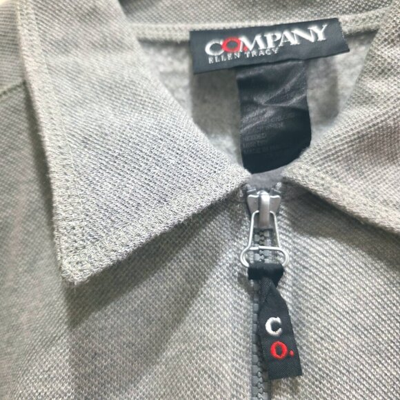 Company Ellen Tracy Vintage Womens Gray Zip-Up Minimalist Sweater Jacket L - Picture 4 of 11